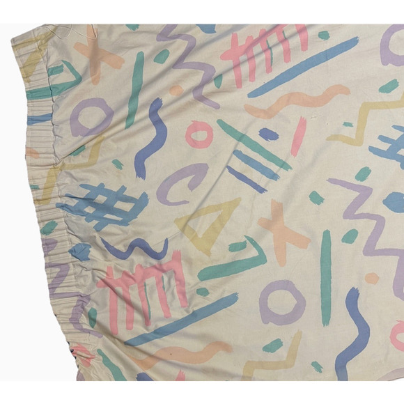 Pair Rare Memphis Core Custom Pleated Drapes Curtains Retro 80s Pop Art Print 2 - Picture 8 of 12